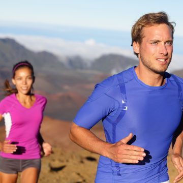 Runners trail running athletes young couple