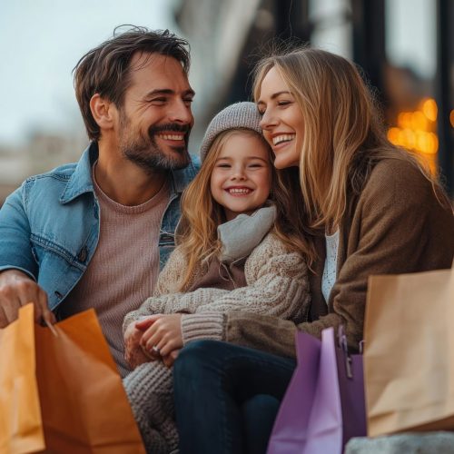 Familie beim shoppen